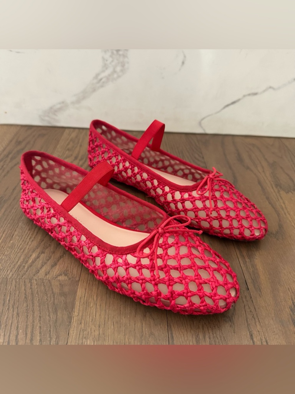 Like New Loeffler Randall Leonie Woven Soft Ballet Flats in Red Size 9B - Picture 6 of 8